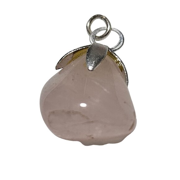 Rose Quartz Gemstone Pendant Silver Plated Bail Healing Spiritual Jewelry Nature - Picture 2 of 4